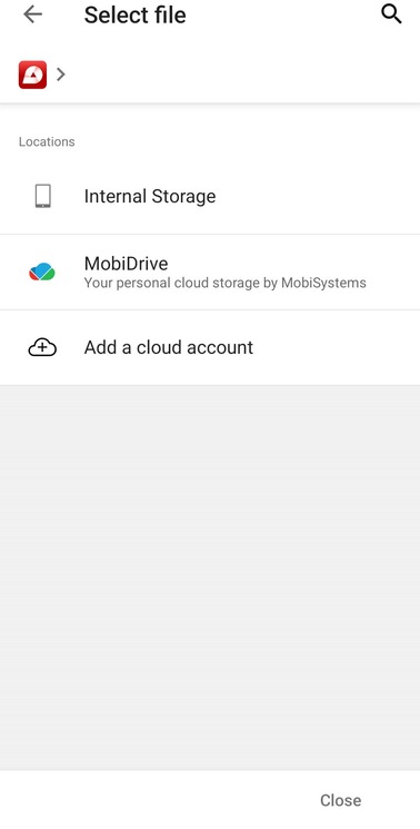 Select where your file is stored.